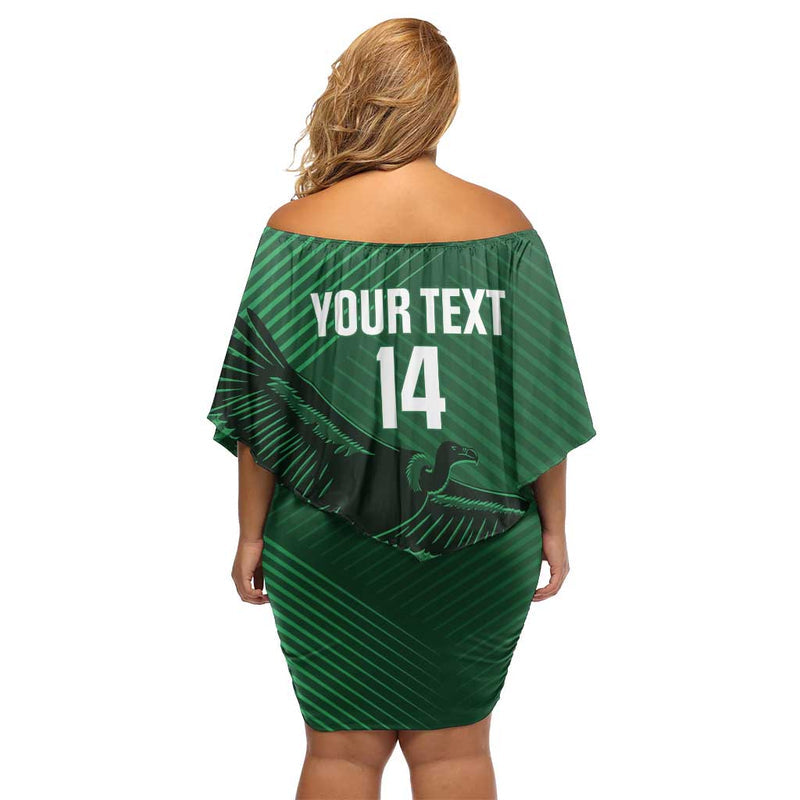 Custom Bolivia Football Vamos La Verde Off Shoulder Short Dress