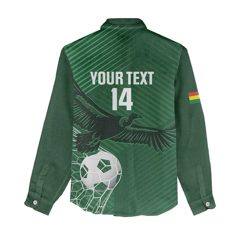 Custom Bolivia Football Vamos La Verde Women Casual Shirt