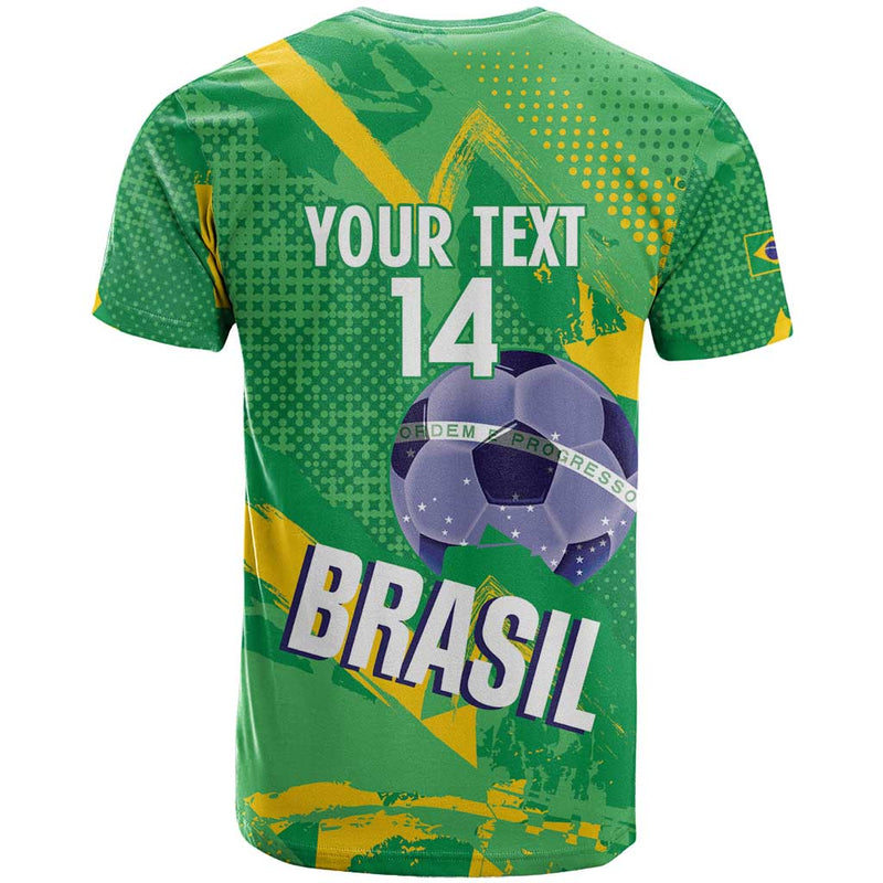 Custom Brazil Football Vamos Selecao Brushes Style T Shirt