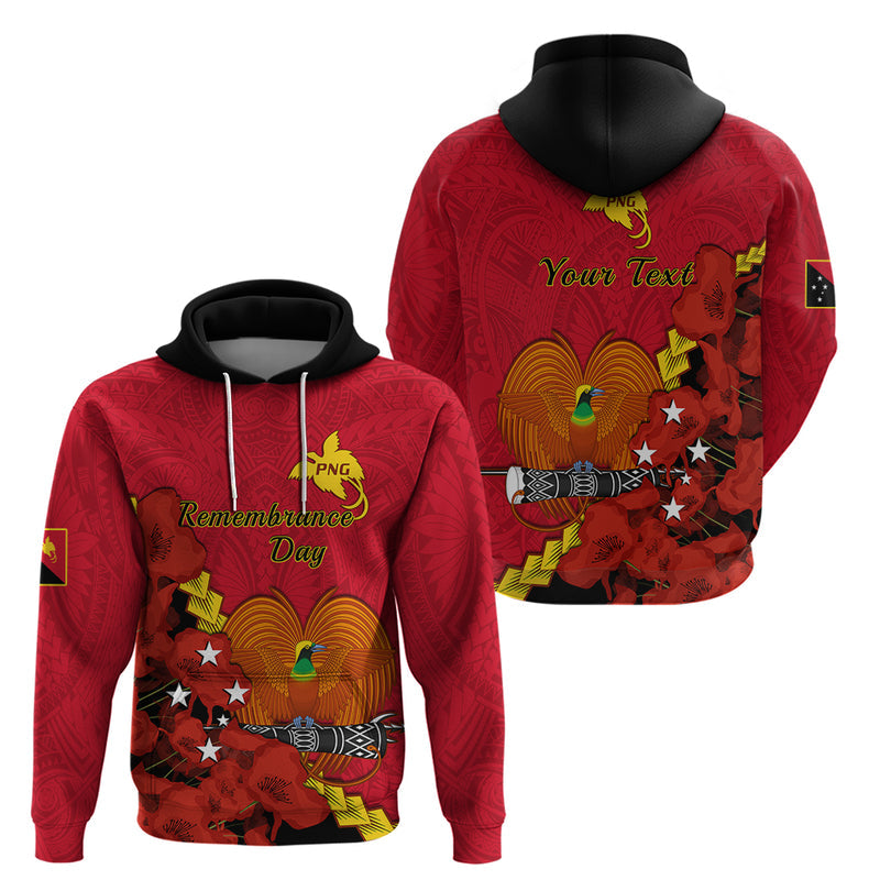 Custom Remembrance Day PNG Papua New Guinea We Will Remember Them Hoodie