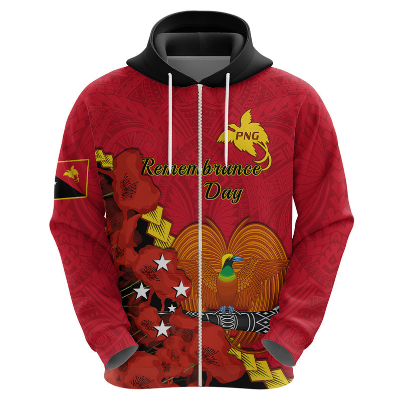 Custom Remembrance Day PNG Papua New Guinea We Will Remember Them Hoodie