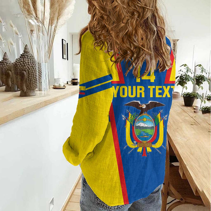 Custom Ecuador Football Vamos La Tricolor Women Casual Shirt