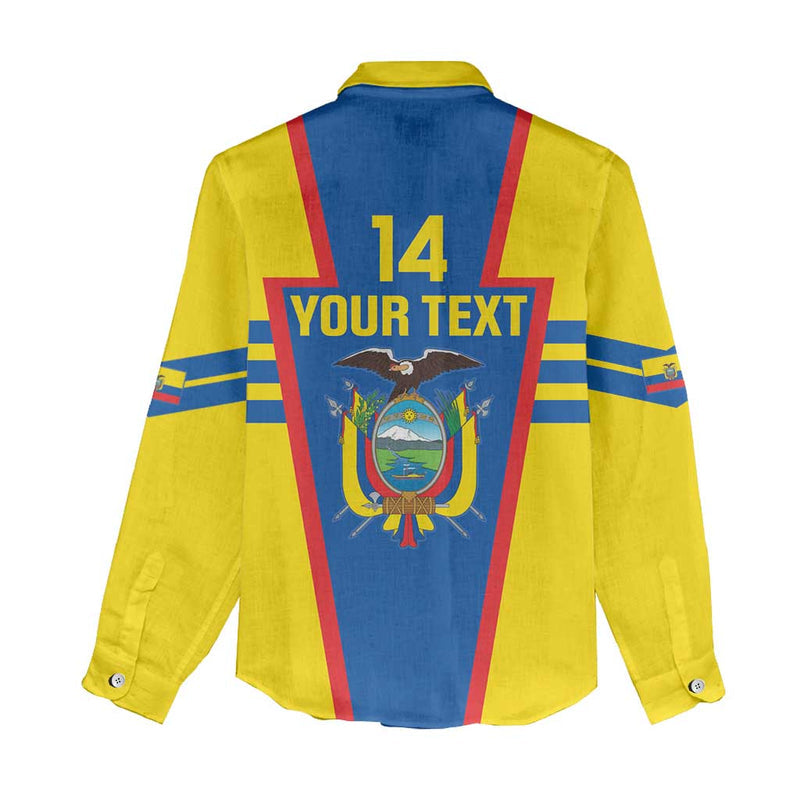 Custom Ecuador Football Vamos La Tricolor Women Casual Shirt