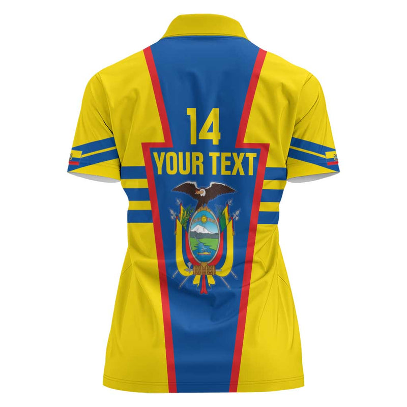 Custom Ecuador Football Vamos La Tricolor Women Polo Shirt