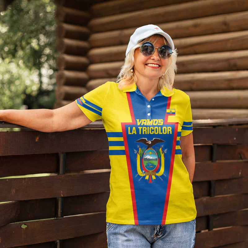 Custom Ecuador Football Vamos La Tricolor Women Polo Shirt