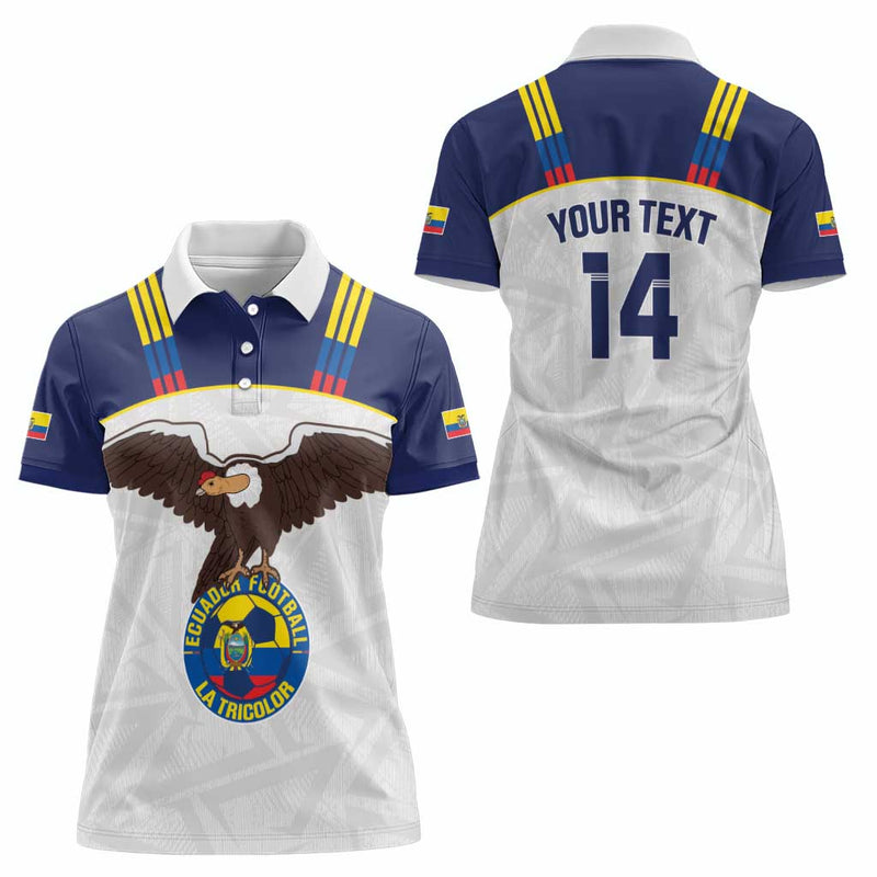 Custom Ecuador Football La Tri Go Champions Condor Style Women Polo Shirt