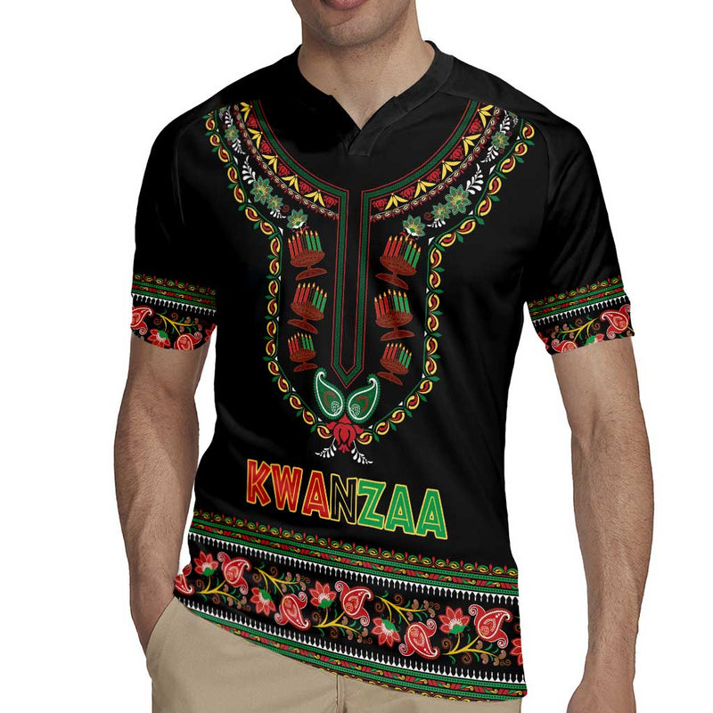 African-american Kwanzaa Dashiki Mix Paisley Pattern Rugby Jersey