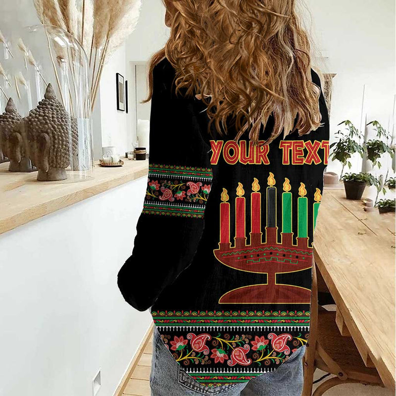 African-American Kwanzaa Dashiki Mix Paisley Pattern Women Casual Shirt
