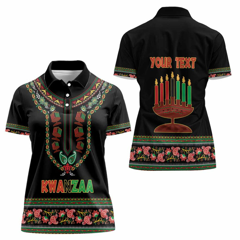 African-American Kwanzaa Dashiki Mix Paisley Pattern Women Polo Shirt
