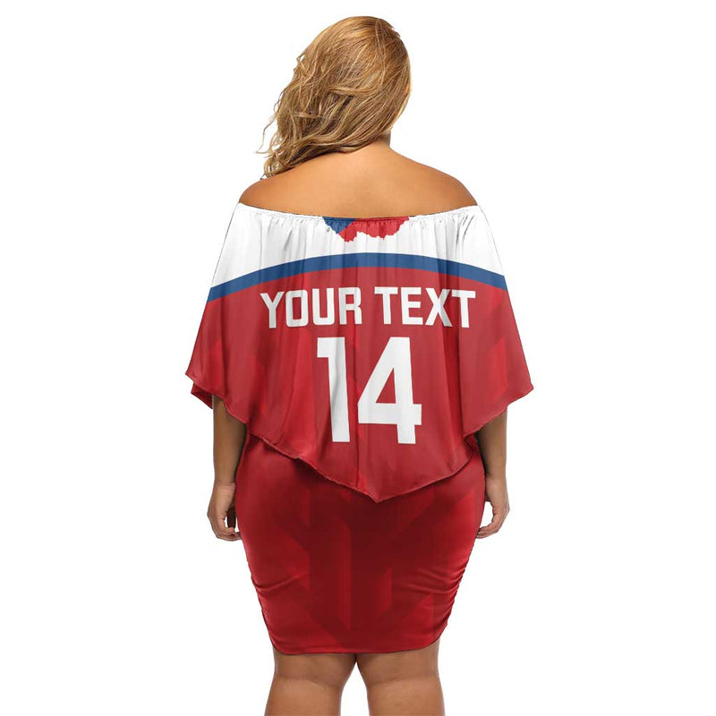 Custom Czech Republic Football Go Czechia - Sporty Style Off Shoulder Short Dress