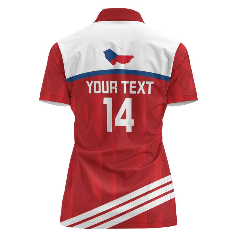 Custom Czech Republic Football Go Czechia - Sporty Style Women Polo Shirt