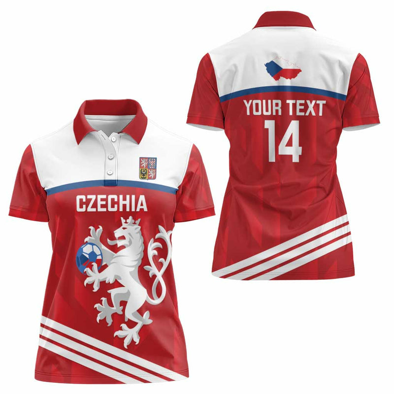 Custom Czech Republic Football Go Czechia - Sporty Style Women Polo Shirt