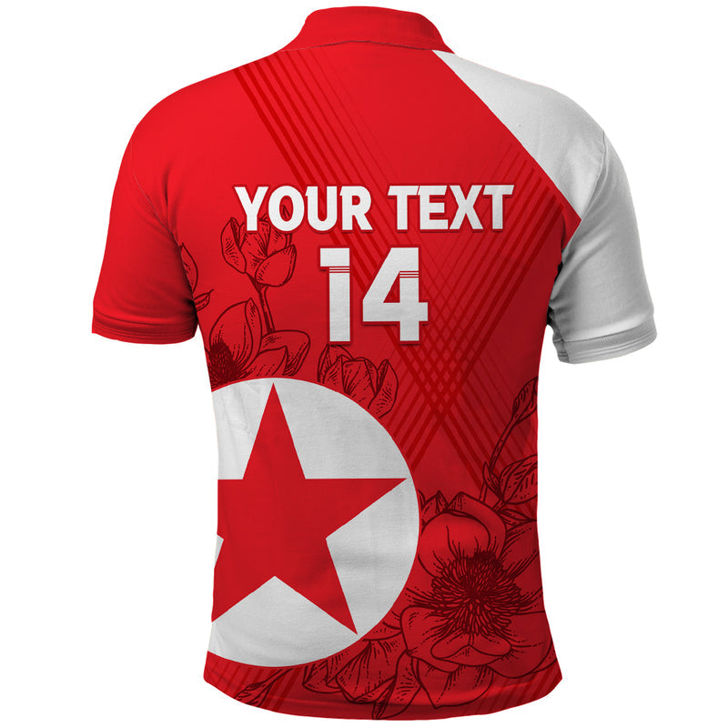 Custom North Korea Football 2024 Go Eastern Azaleas Magnolia Flowers Polo Shirt