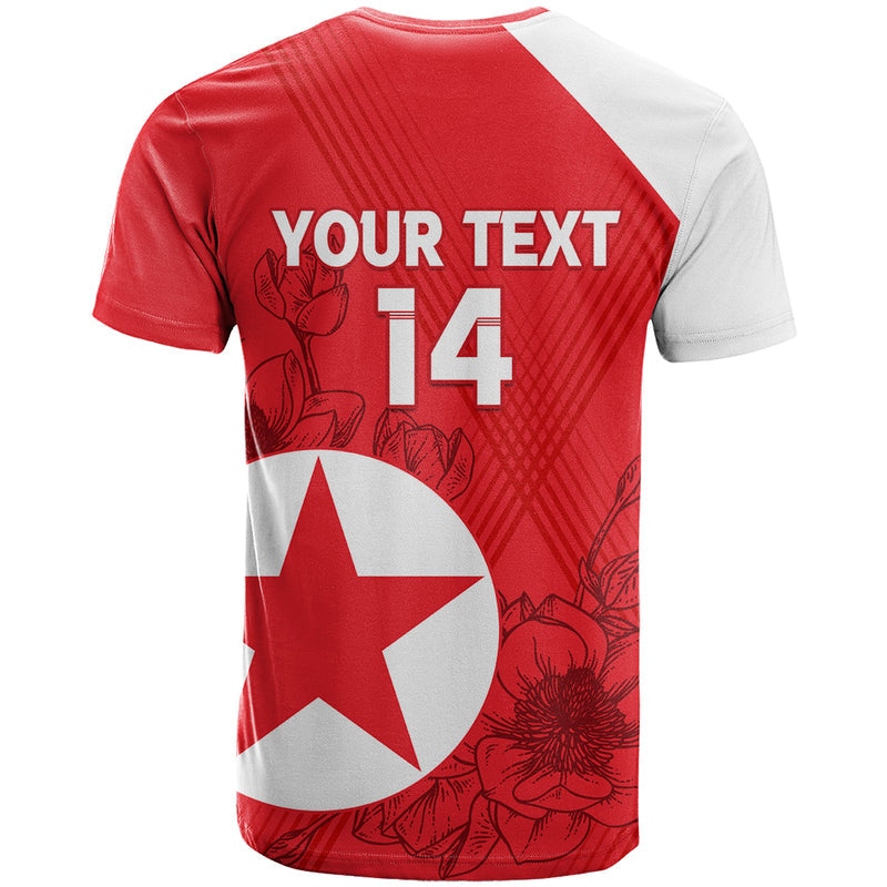 Custom North Korea Football 2024 Go Eastern Azaleas Magnolia Flowers T Shirt