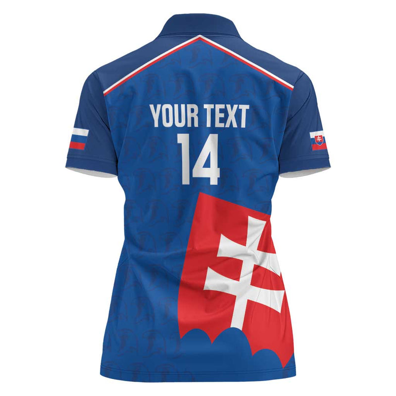 Custom Slovakia Football Come On Sokoli Falcon Pattern Women Polo Shirt