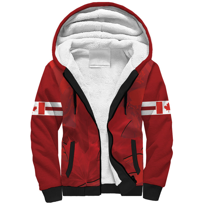 Custom Canada Cricket 2024 Maple Leaf Go Champions Sherpa Hoodie