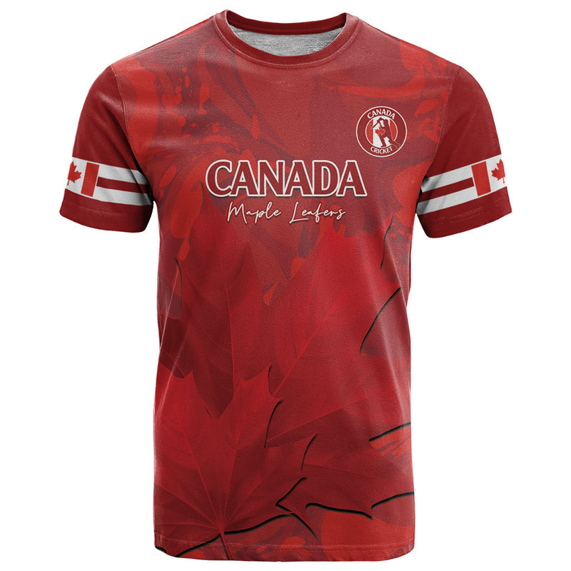 Custom Canada Cricket 2024 Maple Leaf Go Champions T Shirt
