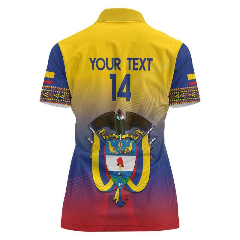 Custom Colombia Football Summer 2024 Las Chicas Superpoderosas Women Polo Shirt
