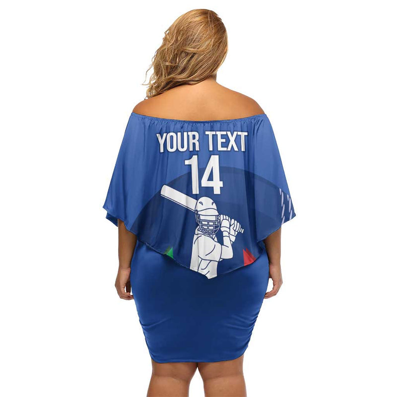 Custom Italy Cricket Go Gli Azzurri Off Shoulder Short Dress