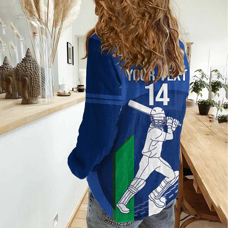 Custom Italy Cricket Go Gli Azzurri Women Casual Shirt