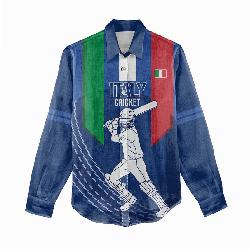 Custom Italy Cricket Go Gli Azzurri Women Casual Shirt