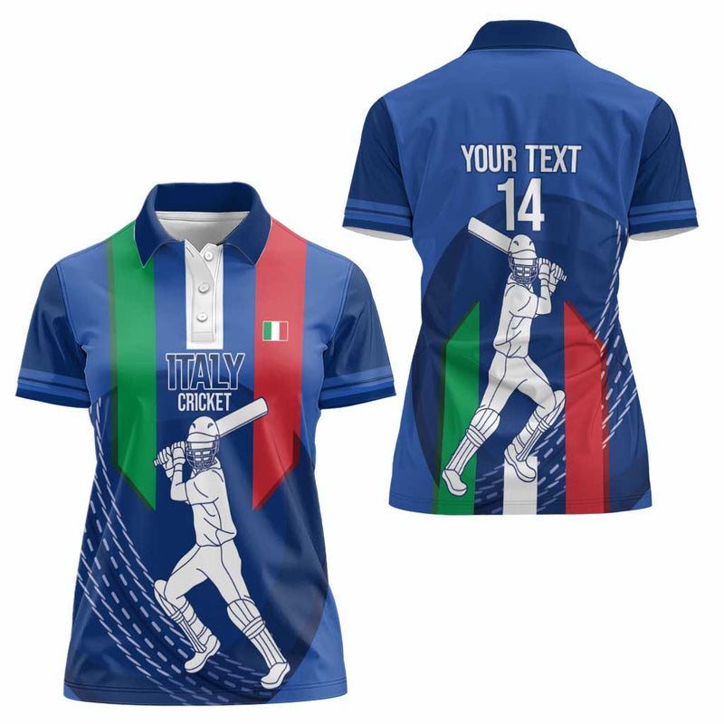 Custom Italy Cricket Go Gli Azzurri Women Polo Shirt