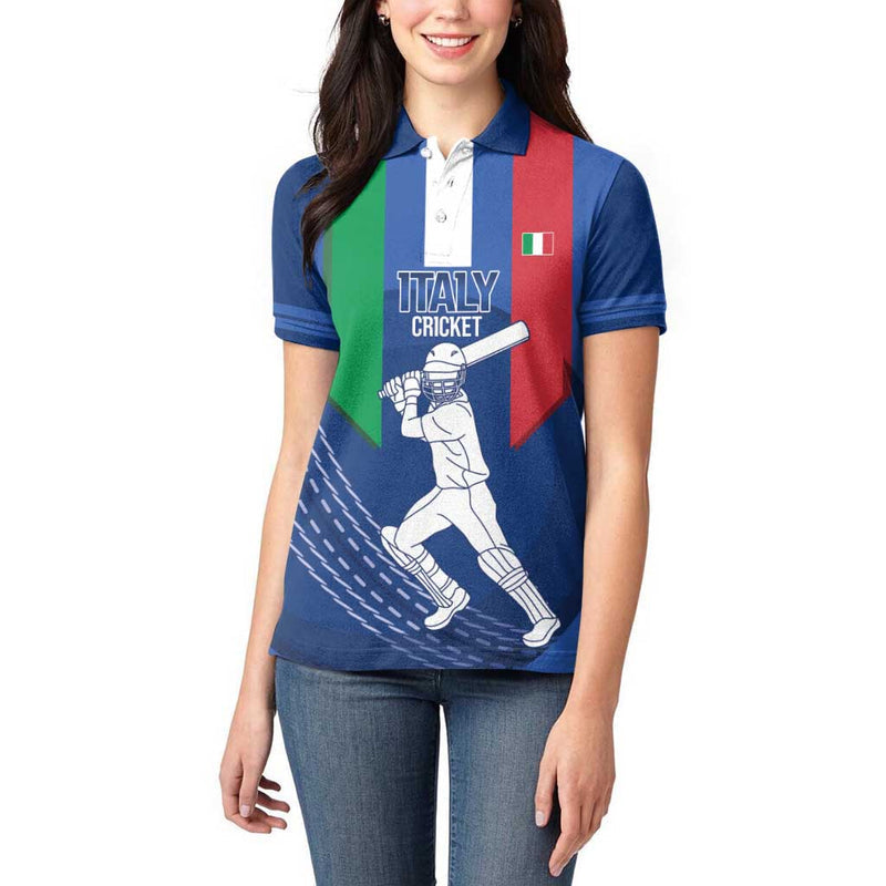 Custom Italy Cricket Go Gli Azzurri Women Polo Shirt