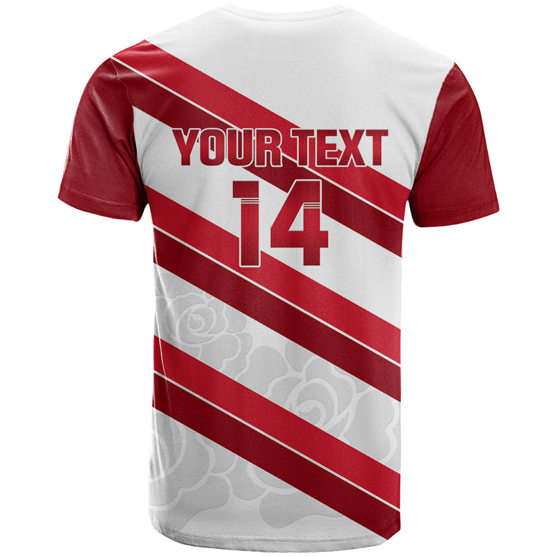 Custom England Rugby 2024 Go Champions Red Rose Sporty Version T Shirt