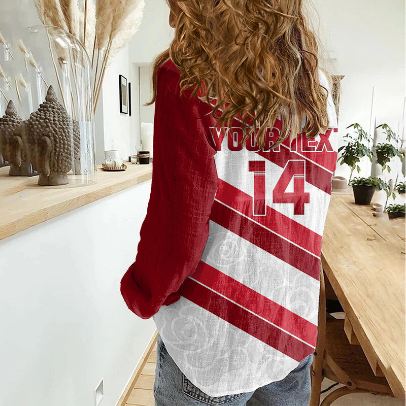 Custom England Rugby 2024 Go Champions Red Rose Sporty Version Women Casual Shirt
