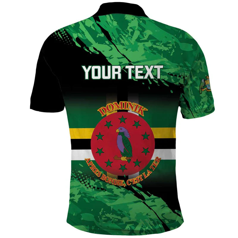 Custom Dominica 1978 Dominik Independence Anniversary Grunge Style Polo Shirt