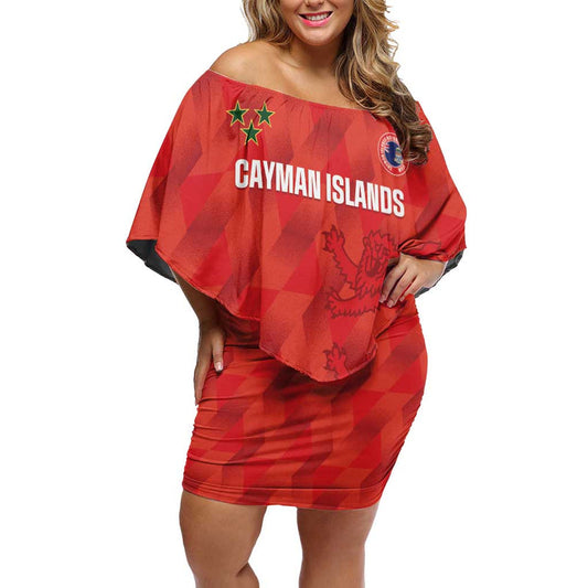 Custom Cayman Islands Football 2025 Go Champions Off Shoulder Short Dress