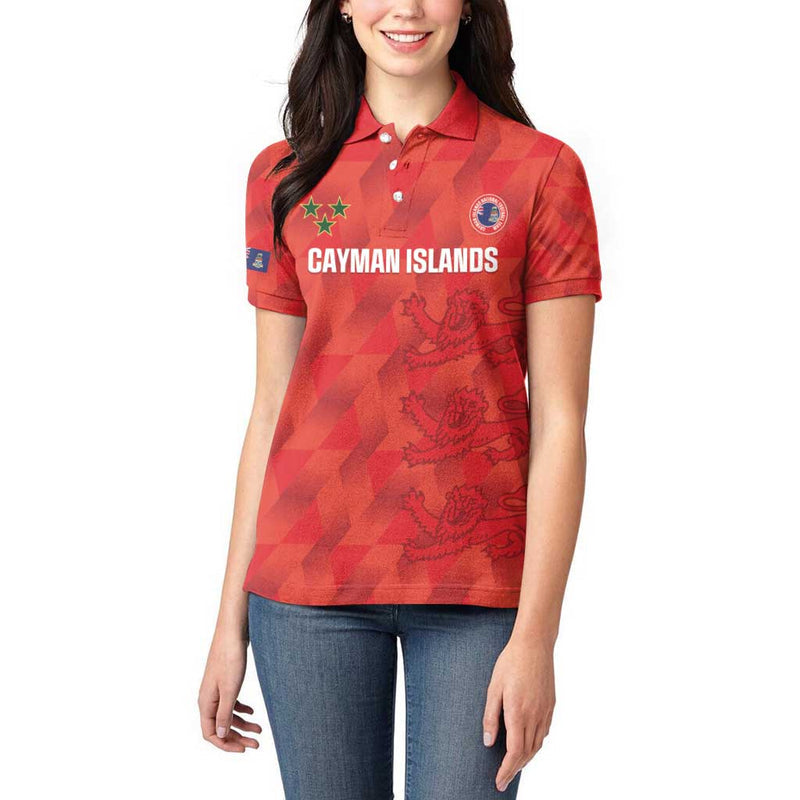 Custom Cayman Islands Football 2025 Go Champions Women Polo Shirt