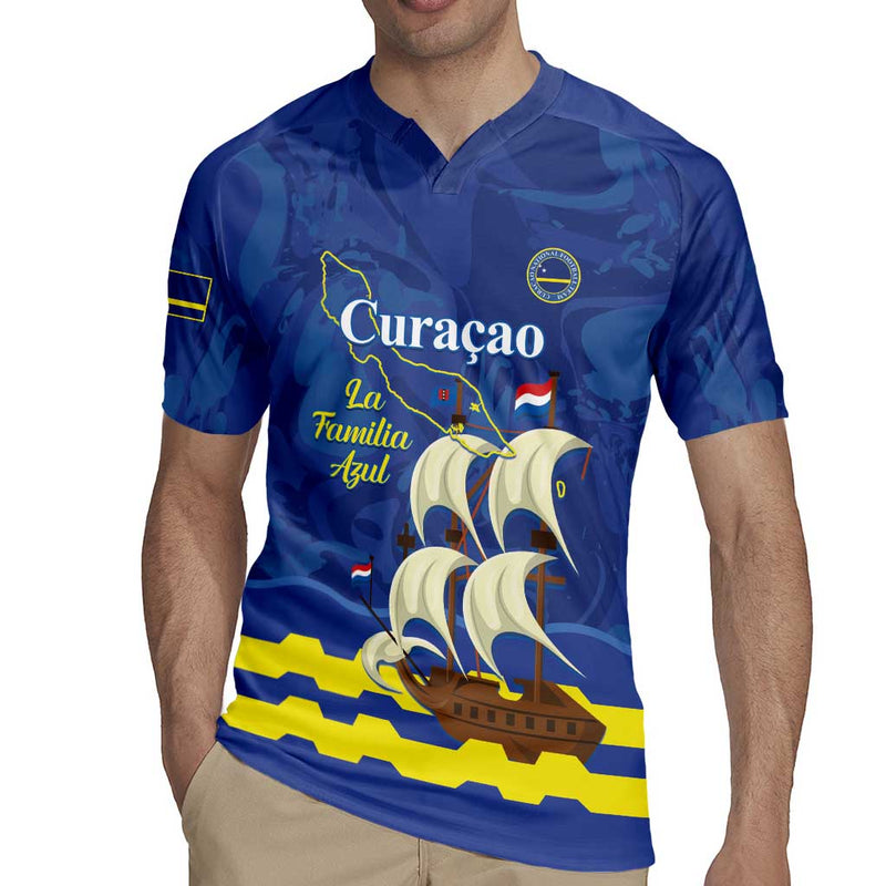 Custom Curacao Football La Familia Azul Rugby Jersey