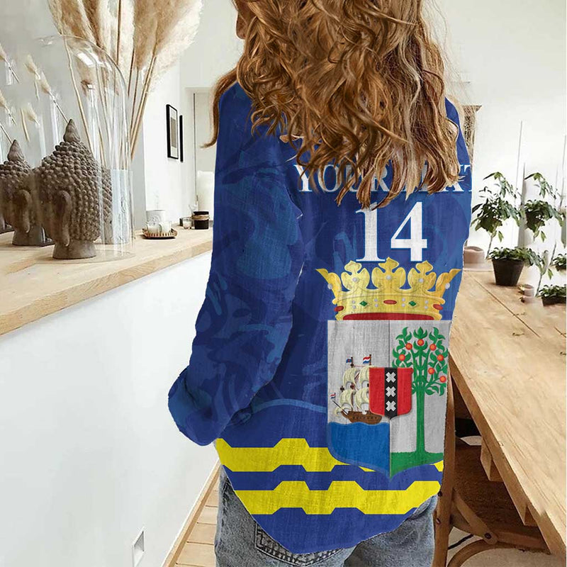 Custom Curacao Football La Familia Azul Women Casual Shirt