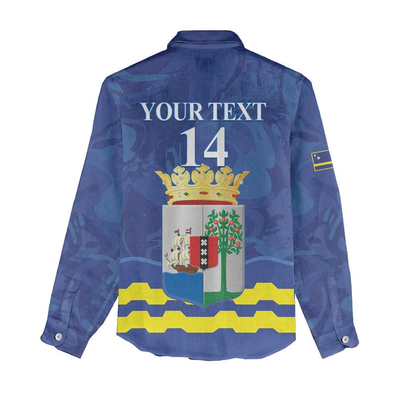 Custom Curacao Football La Familia Azul Women Casual Shirt