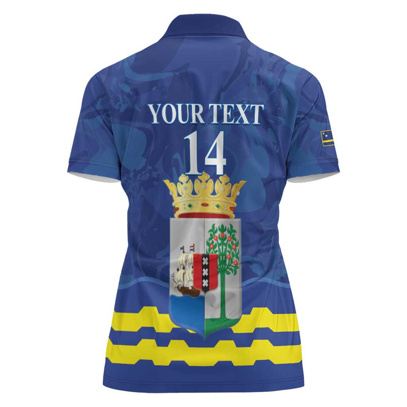 Custom Curacao Football La Familia Azul Women Polo Shirt