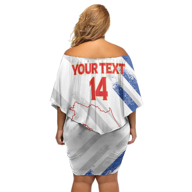 Custom Costa Rica Football Go Champions Los Ticos Off Shoulder Short Dress
