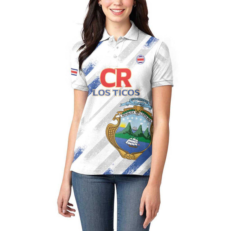 Custom Costa Rica Football Go Champions Los Ticos Women Polo Shirt