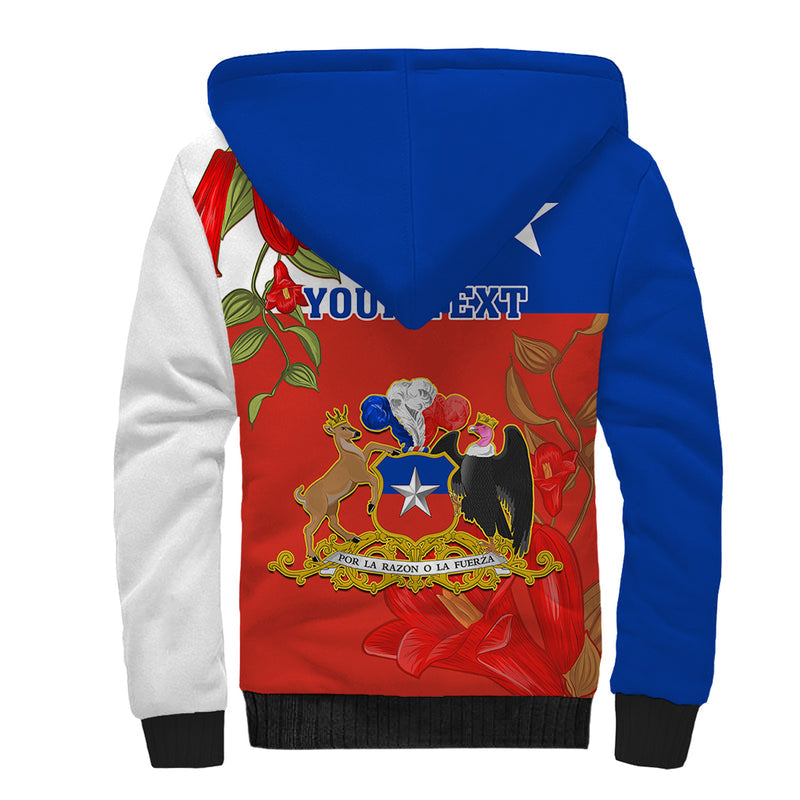 Custom Chile Independence Day Chilean Copihue Felices Fiestas Patrias Sherpa Hoodie