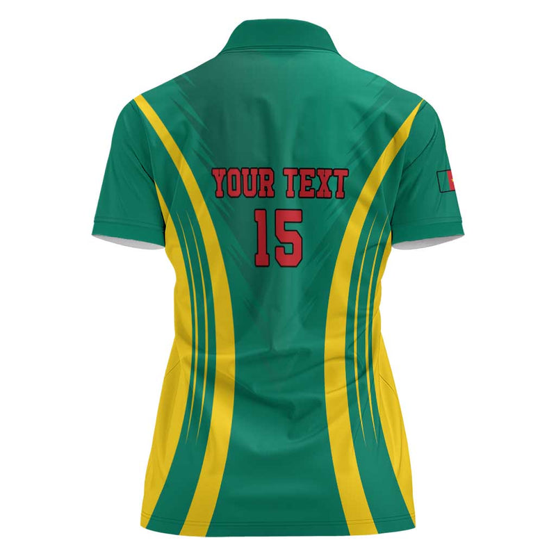 Custom Cameroon Football Go Indomitable Lions Women Polo Shirt
