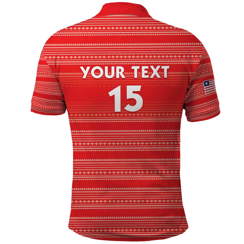 Custom Liberia Football Women Red Jersey Polo Shirt
