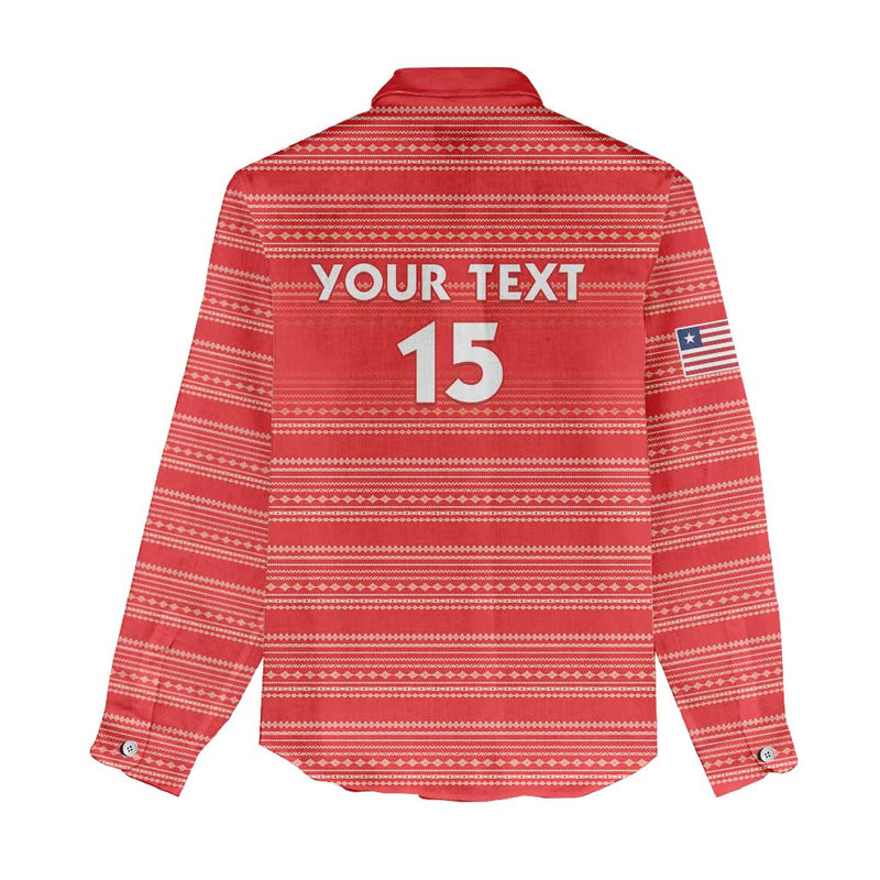 Custom Liberia Football Women Red Jersey Women Casual Shirt