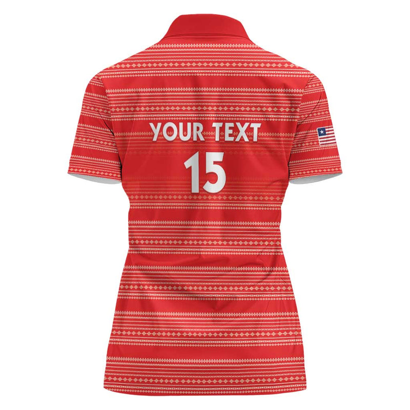 Custom Liberia Football Women Red Jersey Women Polo Shirt