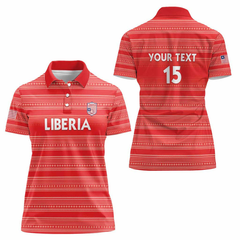 Custom Liberia Football Women Red Jersey Women Polo Shirt