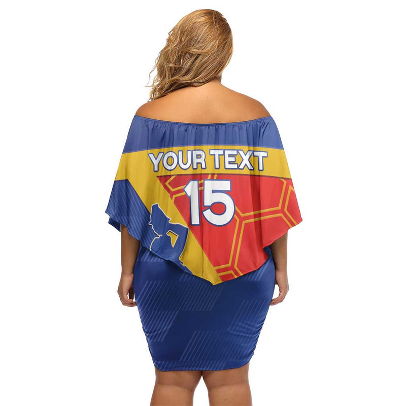 Custom Haiti Football Neg Marron Go Ayiti Off Shoulder Short Dress