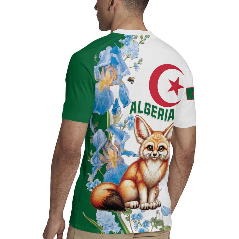 Algeria Fennec Fox Blue Isris Flower Rugby Jersey