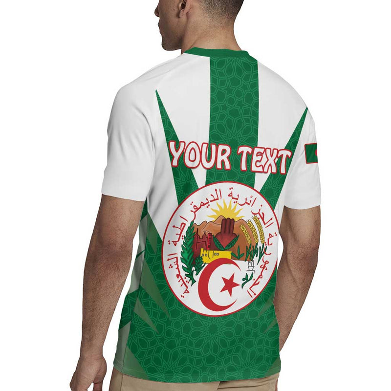 Algeria Coat Of Arms With Islamic Pattern Rugby Jersey