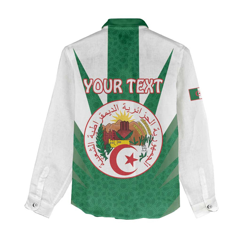 Algeria Coat Of Arms With Islamic Pattern Women Casual Shirt