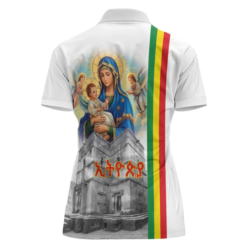 Ethiopian Christmas Saint Mary Lalibela Churches Women Polo Shirt