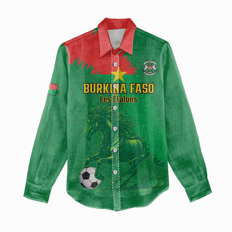 Custom Burkina Faso Football Go Les Etalons Women Casual Shirt